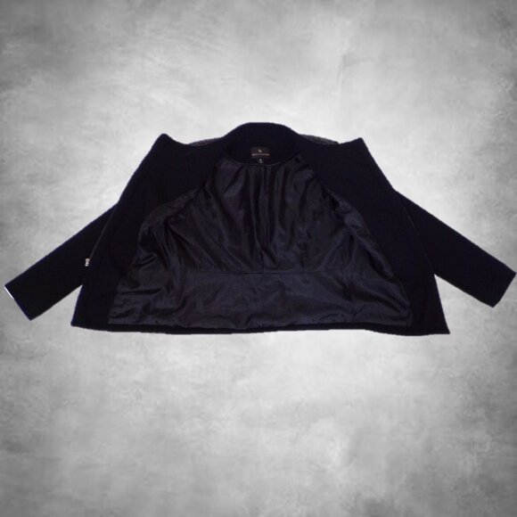 WORTHINGTON size S gray/black zip-front light jacket polyester/rayon/spandex - Picture 12 of 14